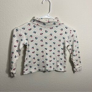 Cascade Kids Turtle Neck - White/Flowers - Small - Vintage